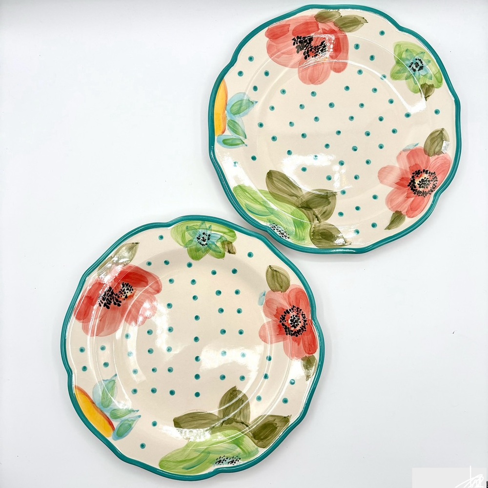 Pioneer Woman Vintage Bloom Scalloped Edge Dinner Plates - Set of 2